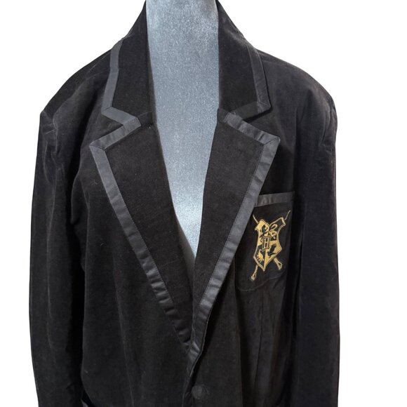 Harry Potter Hogwarts Dueling Club Mens Black Velvet Blazer With Satin Trim XL N - Picture 3 of 6